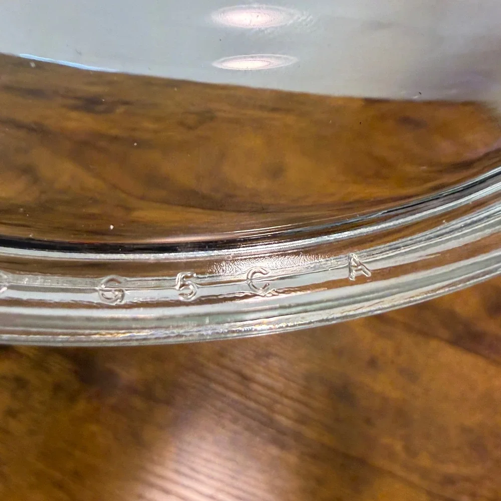 Vtg Pyrex G-5-C-A Clear Glass Ribbed Sunburst Casserole Replacement Lid 7.5 Inch